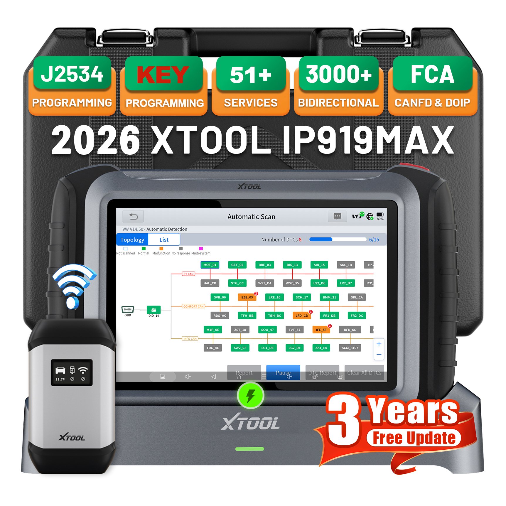 Car Diagnostic Tool - EU Warehouse XTOOL IP919MAX J2534 ECU